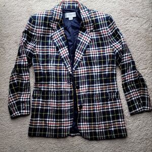 Vintage Liz Claiborne Multicolor Plaid Blazer